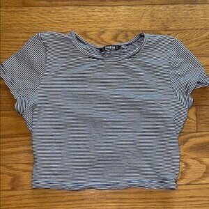 SHEIN Black and White Striped Women's Top